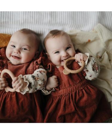 Mushie BPA-Free Silicone Bite Ring for Babies | Enhances Visual & Motor Skills | Safe Toddler Accessories | B r Design Natural Bear - Buy Online on GoSupps.com