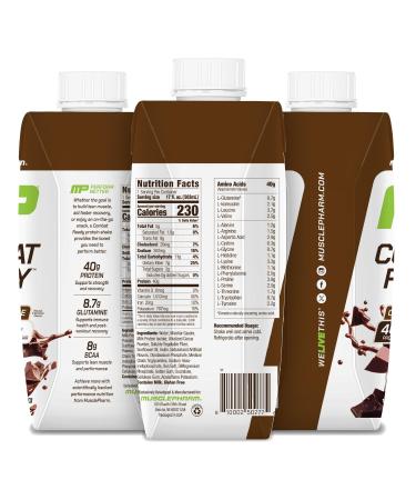 MusclePharm Combat Ready High Protein Shakes Ready to Drink 40g Protein 8g BCAAs 8.7g Glutamine 5g Fiber No Added Sugar Gluten Free Chocolate Fudge 17 Fl Oz (Pack of 12) - Buy Online on GoSupps.com