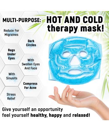 Sofida Cold Hot Gel Face Eye Mask - Reduce Puffy Dark Circles & Bags - Migraine Relief - Heat Ice Therapy Pack - Sinus Pressure & Acne Relief - Blue - Buy Online on GoSupps.com
