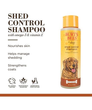 Burt's Bees Shed Control Shampoo for Dogs | Omega-3 & Vitamin E | 16 fl oz - Buy Online on GoSupps.com