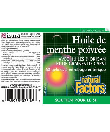 Natural Factors Peppermint + Oregano Oil Complex 60 Softgels â€“ Digestive Health & Immune Support - Buy Online on GoSupps.com