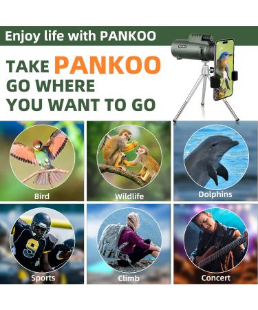 40x60 Monocular Telescope with Smartphone Holder & Tripod - HD Compact Monocular Scope for Bird Watching, Concerts, and Travel - Dark Green - Buy Online on GoSupps.com