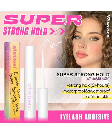 Super Strong Hold Eyelash Glue - Clear Adhesive for Strip & Lash Extensions - Fast Drying Waterproof Long Lasting (5ml) - B-Eyelash Glue - Buy Online on GoSupps.com