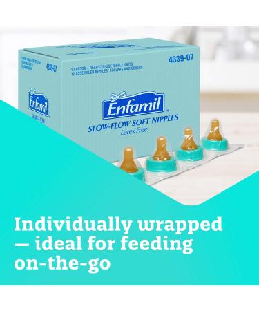 Enfamil Slow Flow Soft Nipples Latex-Free & BPA Free 12 Count - Buy Online on GoSupps.com