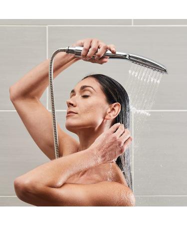 Waterpik High-Pressure Shower Wand & Rain Shower Head Combo - 12 Spray Modes, 8-Foot Hose, Brushed Nickel - Buy Online on GoSupps.com
