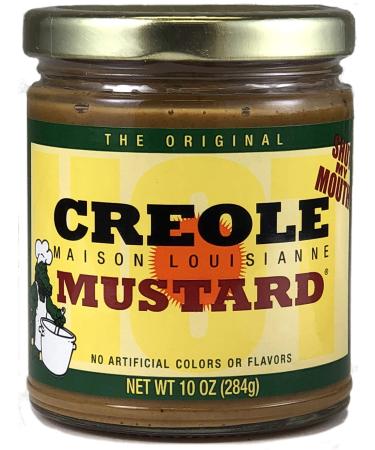 CREOLE MUSTARD - All Natural Gourmet Creole Ground Mustard, Fat Free and Mildly Spicy Mustard, Maison Louisianne Shut-My-Mouth Mustard, 10oz
