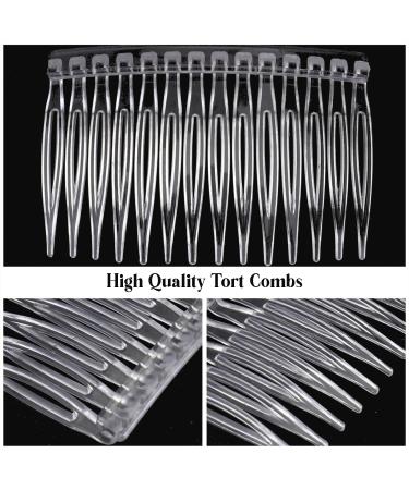 Set of 4 Tort Plain Hair Combs 7cm French Side Combs - White | Strong Hold Hair Clips for Girls & Women - Buy Online on GoSupps.com