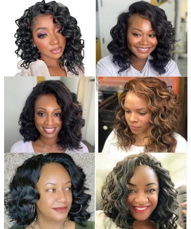 Ocean Wave Crochet Hair Pre Looped 9 Inch 7 Packs Deep Wave Short Curly Braiding Extensions, Synthetic Hair for Women - 9Inch (Pack of 7) - Buy Online on GoSupps.com