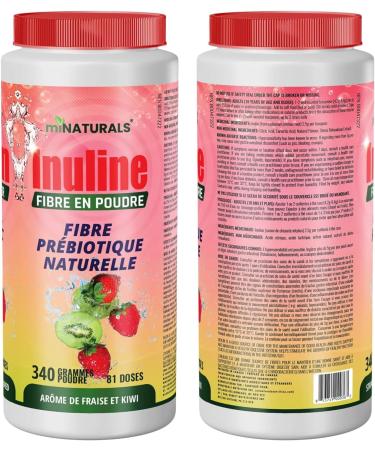 miNATURALS Pure Inulin Fiber Powder - Natural Prebiotic Fibre Supplement (340g - 106 Doses) - Strawberry/Kiwi Flavoured - Buy Online on GoSupps.com