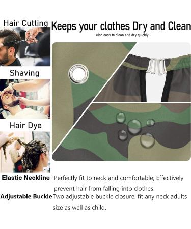 Visesunny Army Green Camouflage Barber Cape - Water-Resistant Hair Cutting Apron & Anti-Static Hairdressing Bib - Buy Online on GoSupps.com