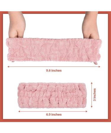 3-Piece Spa Facial Headband Set for Women - Elastic Makeup Shower & Yoga Head Wraps (Pink Milky White Dark Gray) | International Shipping - Buy Online on GoSupps.com