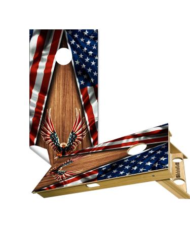 Beerpongtoss American Eagle Cornhole Board Wraps, Cornhole Decals and Wraps for Boards (Set of 2), Cornhole Skins for Boards (Cornhole Wraps Only)