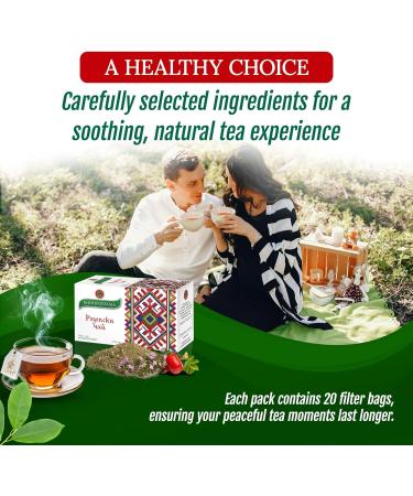KUKER Rhodope Herbal Tea - Bulgarian Tea Rhodopean Blend - Wild Thyme Tea Rosehip Apple & Yarrow Herbs Fruit & Leaves of Mountain Tea Bulgarian Herbal Tea - 20 Mountain Tea Bags 30g - Buy Online on GoSupps.com
