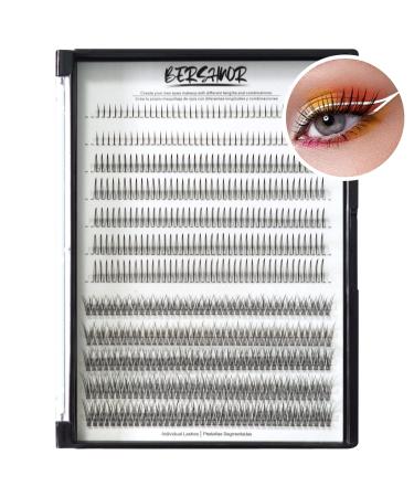 BlueSmurfs Individual Lash 480pcs Mogugu False Eyelashes  Longer Fluffy Spike Lashes  Three Types Fairy Fake Eyelashes  Manga Lashes Top And Bottom  10-14mm Mix Lashes Clusters