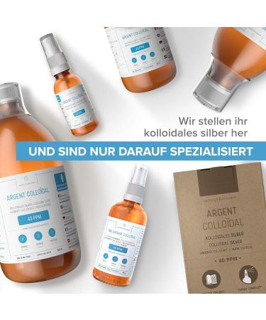 Institut Katharos Colloidal Silver - Highly Concentrated 40 ppm - Katharos Institute - More Effective than Concentrations of 10 or 25 ppm - 100% Natural - 96% Ionic for a Silver Water of Maximum Performance - 500 ml - With free spray to fill 30 ml - Buy Online on GoSupps.com