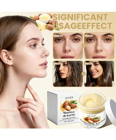 Henjunu 120 g shea butter organic shea butter shea butter cream pure and natural naturally smooth shea butter suitable for all skin and hair types - Buy Online on GoSupps.com