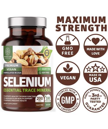 N1N Premium Pure Selenium 200mcg - Immunity, Heart, Thyroid, Prostate Health - 180 Veg Caps - Buy Online on GoSupps.com