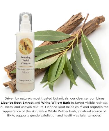 Bargain Beauty Brands Foaming Facial Cleanser with Willow Bark and Licorice Extracts - Vegan Paraben Free 140 ml 5 fl oz - Buy Online on GoSupps.com