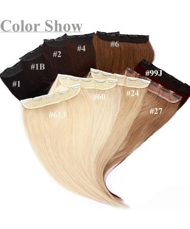 14" Clip in Hair Extension Human Hair One Piece THICK #60 Platinum Blonde (75g) - Buy Online on GoSupps.com