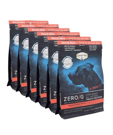 Darford Zero/G Roasted Salmon Recipe Mini Dog Treats (Value Pack of 6 / 170g Pouches)