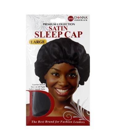 Donna Collection Satin Sleep Cap  Black