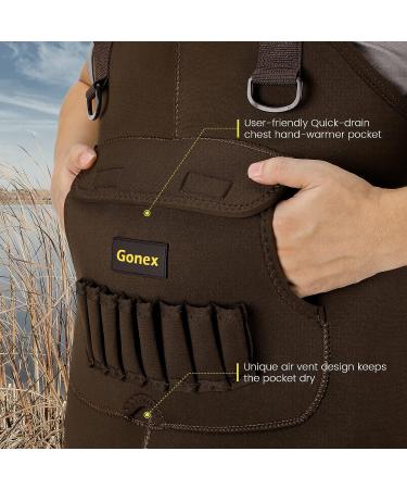 Gonex Neoprene Chest Hunting Waders - 100% Waterproof, Insulated Boots, Duck Hunting Gear - Dark Brown, Size M 10 - Buy Online on GoSupps.com