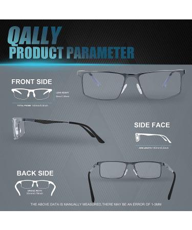QALLY Blue Light Blocking Gaming Glasses | Men's Al-Mg Metal Rectangular Frame | Carbon Fiber Pattern | Anti Eyestrain Blue Ray Blocker | 2022 New - Gunmetal - Buy Online on GoSupps.com