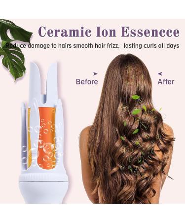 Wand Curling Iron 1 Inch Curling Iron for Short Hair Double Ceramic Anti-Scald and Anti-Tangle Auto Curling Iron Rotating Purple - Buy Online on GoSupps.com