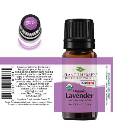 Plant Therapy Organic Lavender Essential Oil 100% Pure - USDA Certified - Therapeutic Grade 10 mL - Natural Aromatherapy for Relaxation and Sleep - 0.33 Fl Oz - Buy Online on GoSupps.com