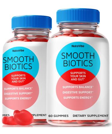 NutraVibe (2 Pack) Smooth BlOTICS Gummies Official SMOOTHBlOTICS Gummy for Women All-Natural Formula to Support Overall Health Fitness & Well-Being Premium Gomitas Review (120 Gummies)