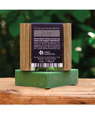 Hemlock Park Genovese Basil Shea Butter Bar Soap | Handcrafted in USA | Moisturizing Formula with Coconut Oil & Olive Oil | 1 Bar - Buy Online on GoSupps.com