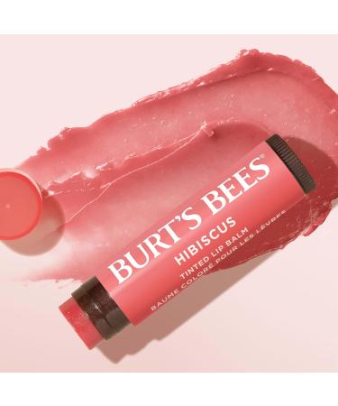 Burt's Bees Lip Tint Balm for Valentine's Day with Long Lasting 2 in 1 Duo Tinted Balm Formula Color Infused with Hydrating Shea Butter for a Natural Looking Buildable Finish Hibiscus (1-Pack) - Buy Online on GoSupps.com