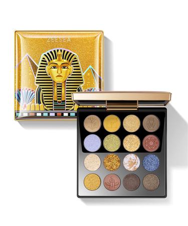 zeesea The British Museum Egypt Collection Eyeshadow Shimmer Matte Glitter 16 Colors Eyeshadow Palette (010 QUEEN OF EGYPT)