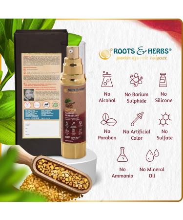 Ayurvedic Skin Nectar - Vegan Fenugreek Serum & Moisturiser for Hydrated Glowing Skin | ROOTS AND HERBS 1.01oz - Buy Online on GoSupps.com