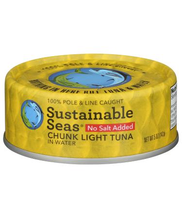 SUSTAINABLE SEAS Chunky Light Tuna in Water No Salt, 6 OZ