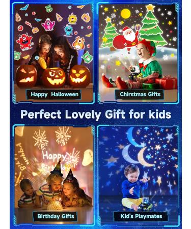 Robot Night Light Projector for Kids| 12 Films+72 Lighting Modes| Bluetooth+Rechargeable| 360 Rotation| Baby Sensory Lights for Autism - Buy Online on GoSupps.com
