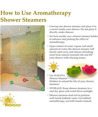 NAVANA Shower Steamers Gift Set - Relaxation and Well-Being with Rose, Lavender, Chamomile, Lemon, Eucalyptus, and Peppermint Essential Oils - 520g - Buy Online on GoSupps.com