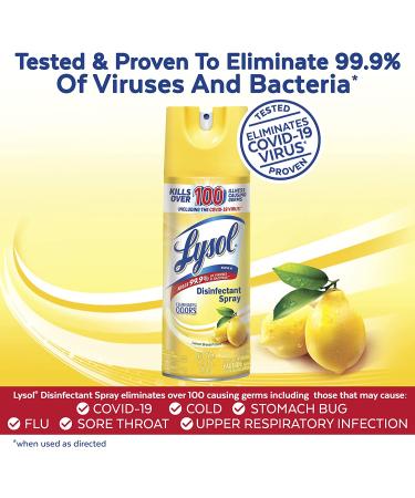 Lysol Disinfectant Spray 12.5oz - Lemon Breeze Scent | Sanitizing & Antibacterial Spray for Home | Kills Germs & Eliminates Odors - Buy Online on GoSupps.com