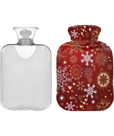 Christmas Snowflake Hot Water Bottle 2L | Pain Relief Hot Pack for Pregnant Women | Cozy & Stylish Cover - Buy Online on GoSupps.com