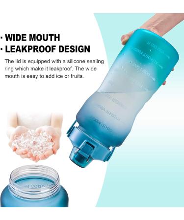 EYQ 64oz Leakproof Water Bottle with Time Marker | BPA Free for Fitness and Outdoor Sports - Navy/Green Gradient - Buy Online on GoSupps.com