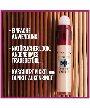 Maybelline Instant Anti-Age Concealer No. 08 Buff - 6.8ml | Fire Briefs & Micro-Fire Applicator | International Shipping Available - Buy Online on GoSupps.com