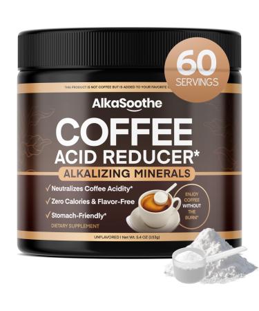 Coffee Acid Reducer (60 Day Supply) Transforms Regular to Low Acid Coffee - All Natural Minerals - Tames Acidity by 90% - Acid Neutralizer & Relief - Keto Friendly - Sugar Free & Vegan - USA Made
