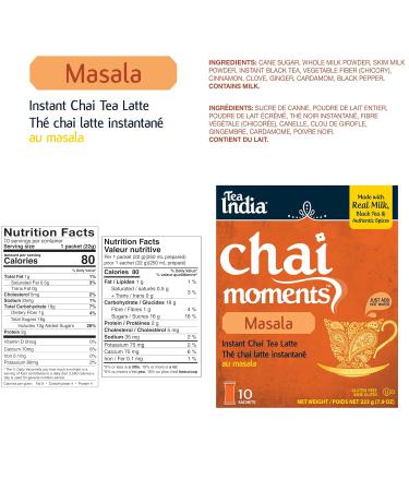 Tea India Chai Moments Masala Chai Instant Latte Mix - 60 Sachets - Buy Online on GoSupps.com