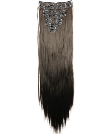 CAISHA by PRETTYSHOP XXL 24 Straight Brown Clip In Hair Extensions 8 Pieces Set - #8 Brown | CES2 - Buy Online on GoSupps.com