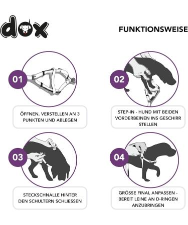Buy DDOXX Nylon Step-In Dog Harness - Adjustable Purple Puppy Harness | All Sizes Available | Size S (45-63 cm) - International Shipping - Buy Online on GoSupps.com