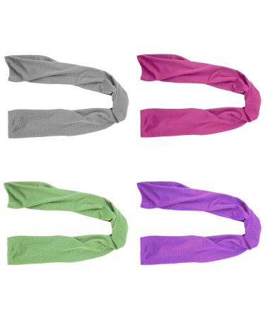 4 Packs Cooling Towel (40"x 12") Ice Towel Microfiber Towel Soft Breathable Chilly Towel Stay Cool for Yoga Sport Gym Workout Camping Fitness Running Workout & More Activities (Multicolor) Multicolor-2 1