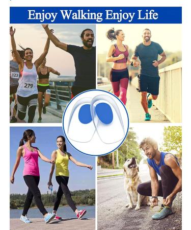 INSFENI Gel Heel Pads - Heel Cups for Women's Shoes - Relief for Heel Pain, Bone Spurs, Plantar Fasciitis - Blue (Large) - Buy Online on GoSupps.com