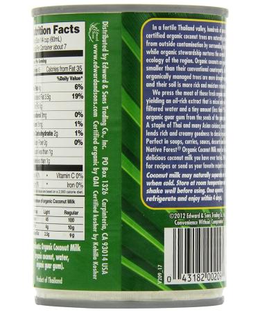 Native Forest Organic Light Coconut Milk Reduced Fat 13.5oz Cans - Pack of 12 | Organic, Dairy-Free, Gluten-Free - Buy Online on GoSupps.com