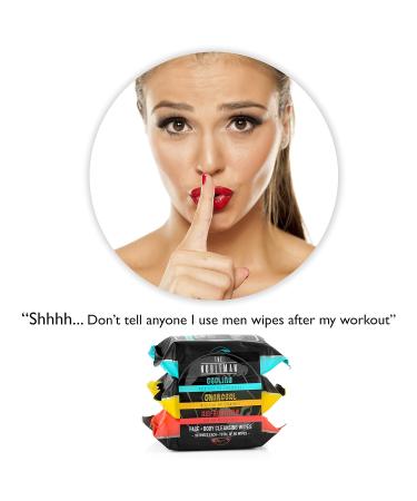 Men's Assorted Cleansing Wipes 3 Pack (90ct) - Cooling, Charcoal, Refreshing - Buy Online on GoSupps.com