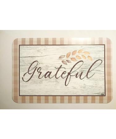 Decofoam Reversible Placemats Set of 2 - Blessed Grateful Design - 17 x 11 inches - Made in USA - Tan Brown - Buy Online on GoSupps.com